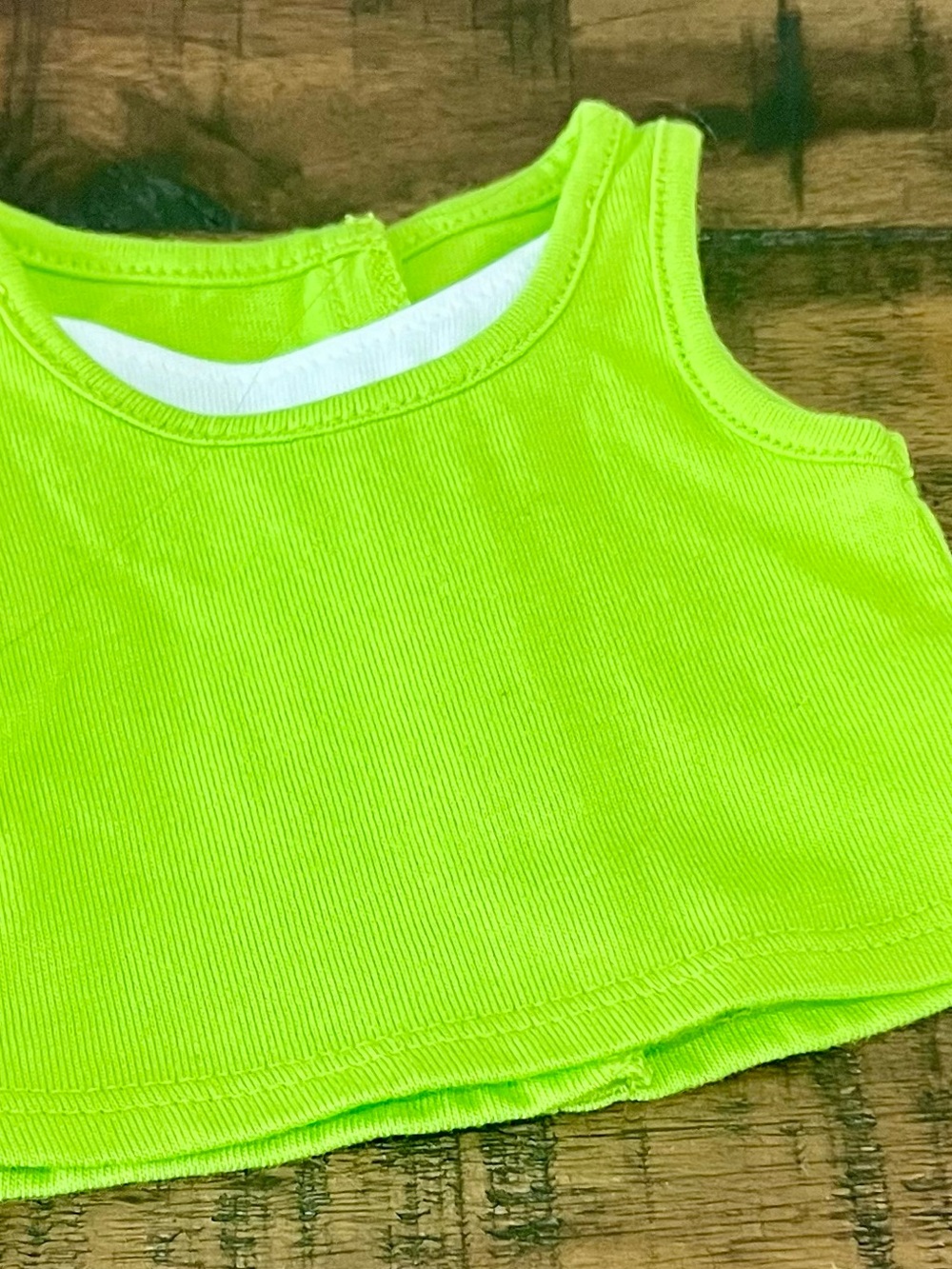 American Girl Courtney Neon Lime Ribbed Tank Top - Brand